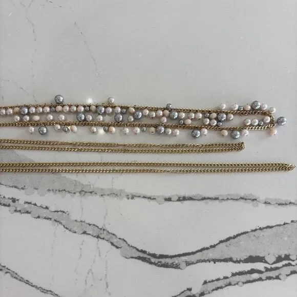 NEW Faux Pearl Beaded Necklace Earring Set Gold Tone Pink NWT Mom Wife Gift Glam - Picture 8 of 8